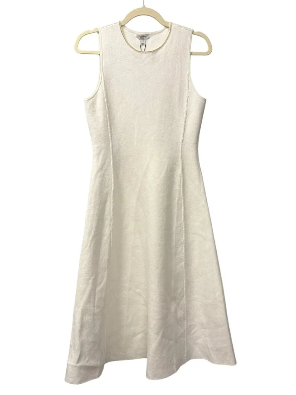 New Reiss Nilo Knitted Midi Dress in Ivory Medium Petite - Picture 6 of 11